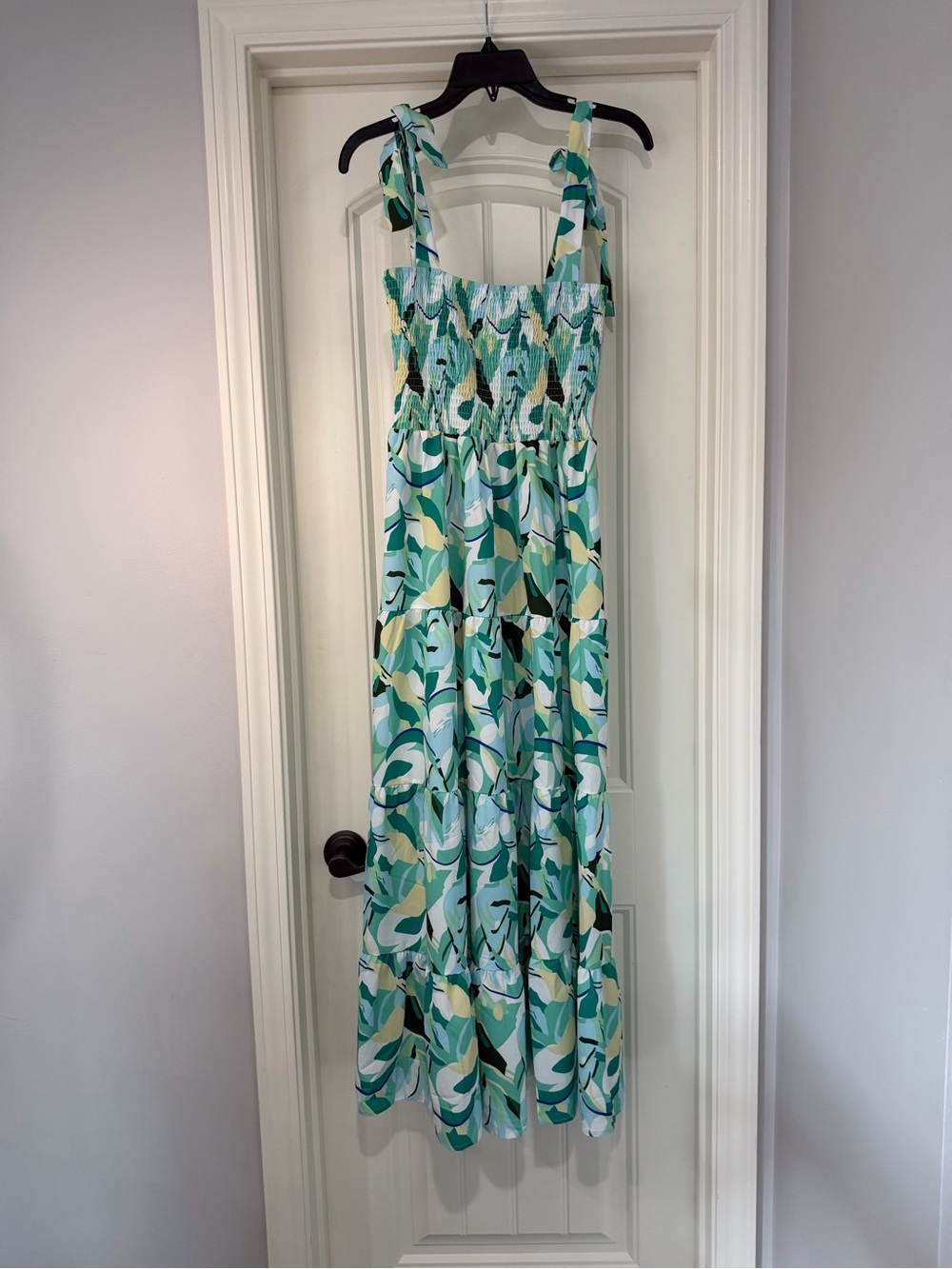 Aqua Green Tie-Strap Maxi Dress